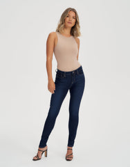 RACHEL MID RISE SKINNY JEANS / 30 DARK INDIE