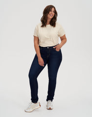 RACHEL CLASSIC RISE SKINNY JEANS / 34 DARK INDIE