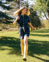 SHORT ROMPER / BOTANICAL BLUE