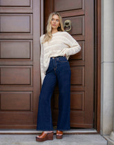 LILY WIDE LEG JEANS / BLUE BUTTERFLY