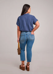 REMI OVERSIZED LINEN SHIRT / DENIM