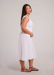 LUNA MIDI LINEN DRESS / WHITE