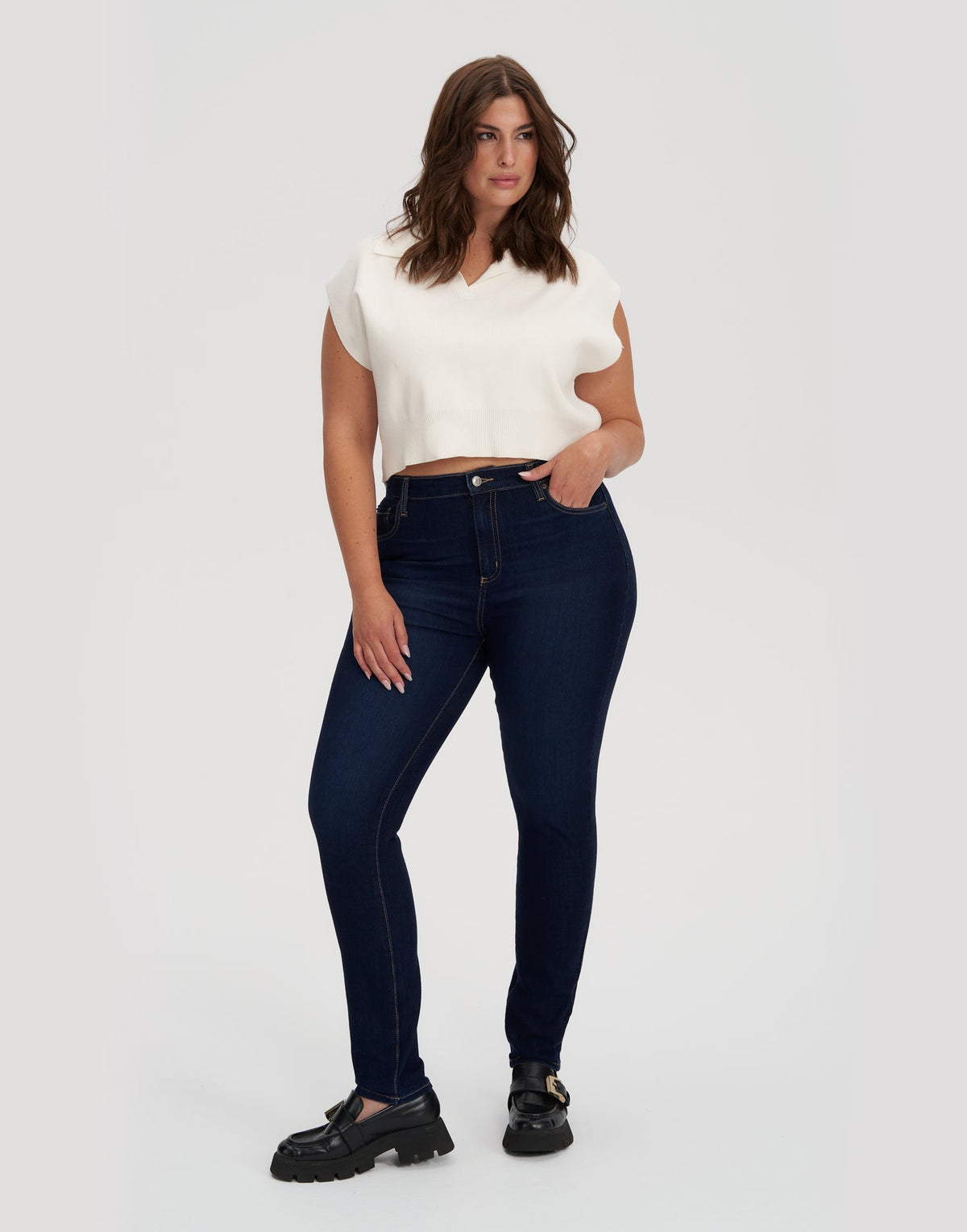 RACHEL HIGH RISE SKINNY JEANS / 30 DARK INDIE