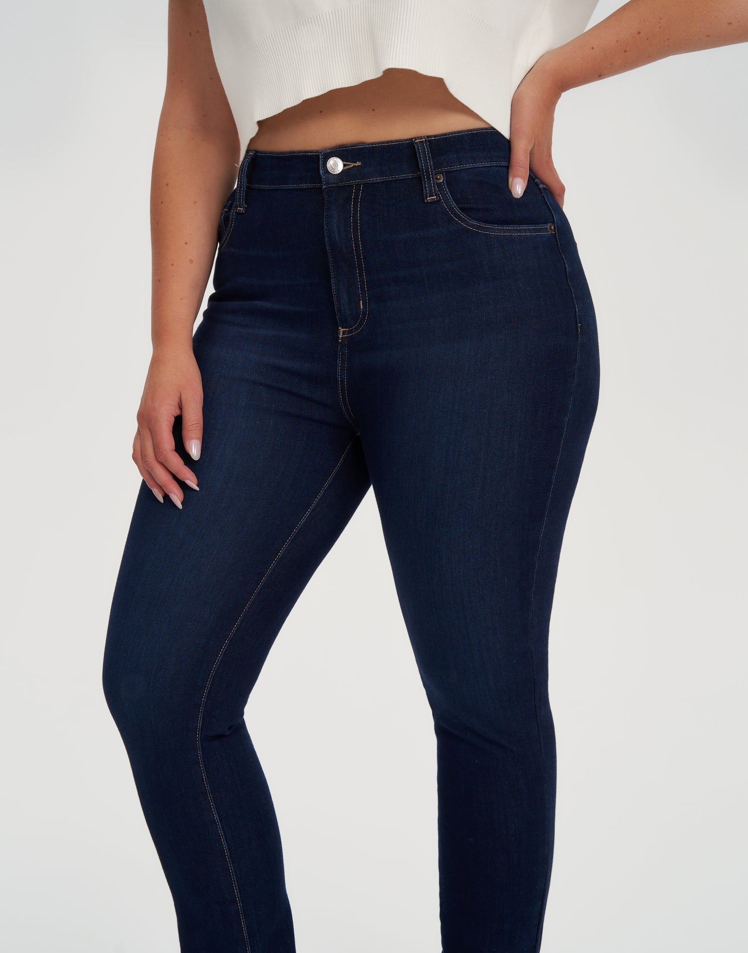 RACHEL HIGH RISE SKINNY JEANS / 30 DARK INDIE