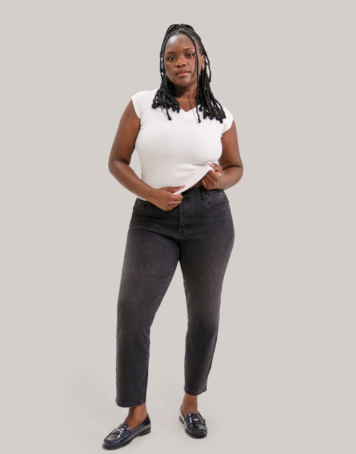EMILY SLIM JEANS / WASHED BLACK
