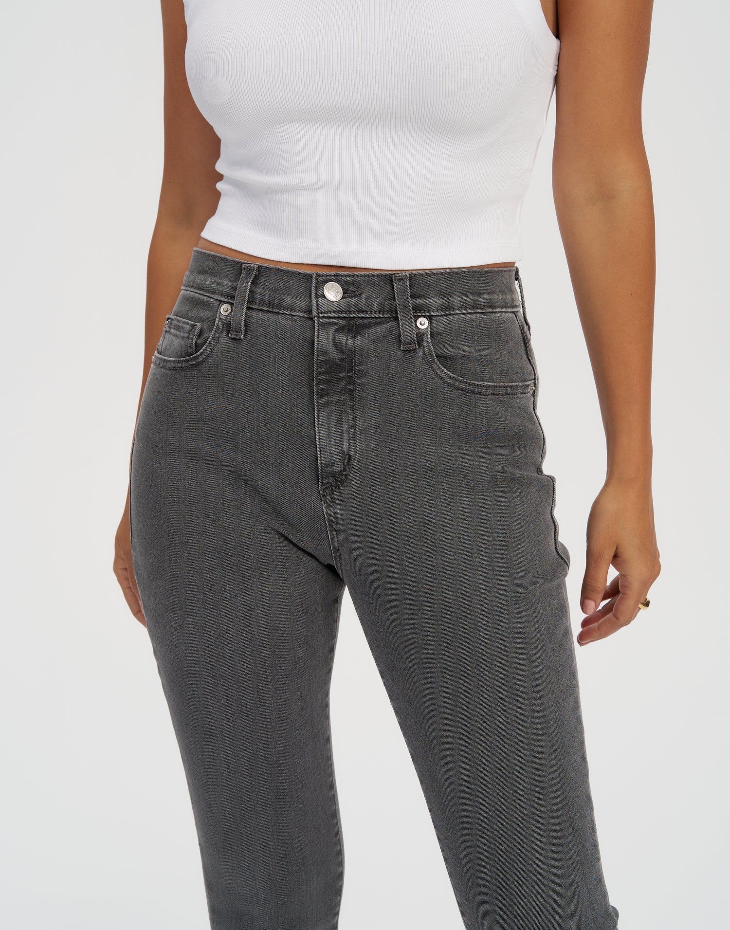 RACHEL SKINNY JEANS / 30 WASHED GREY STEEL