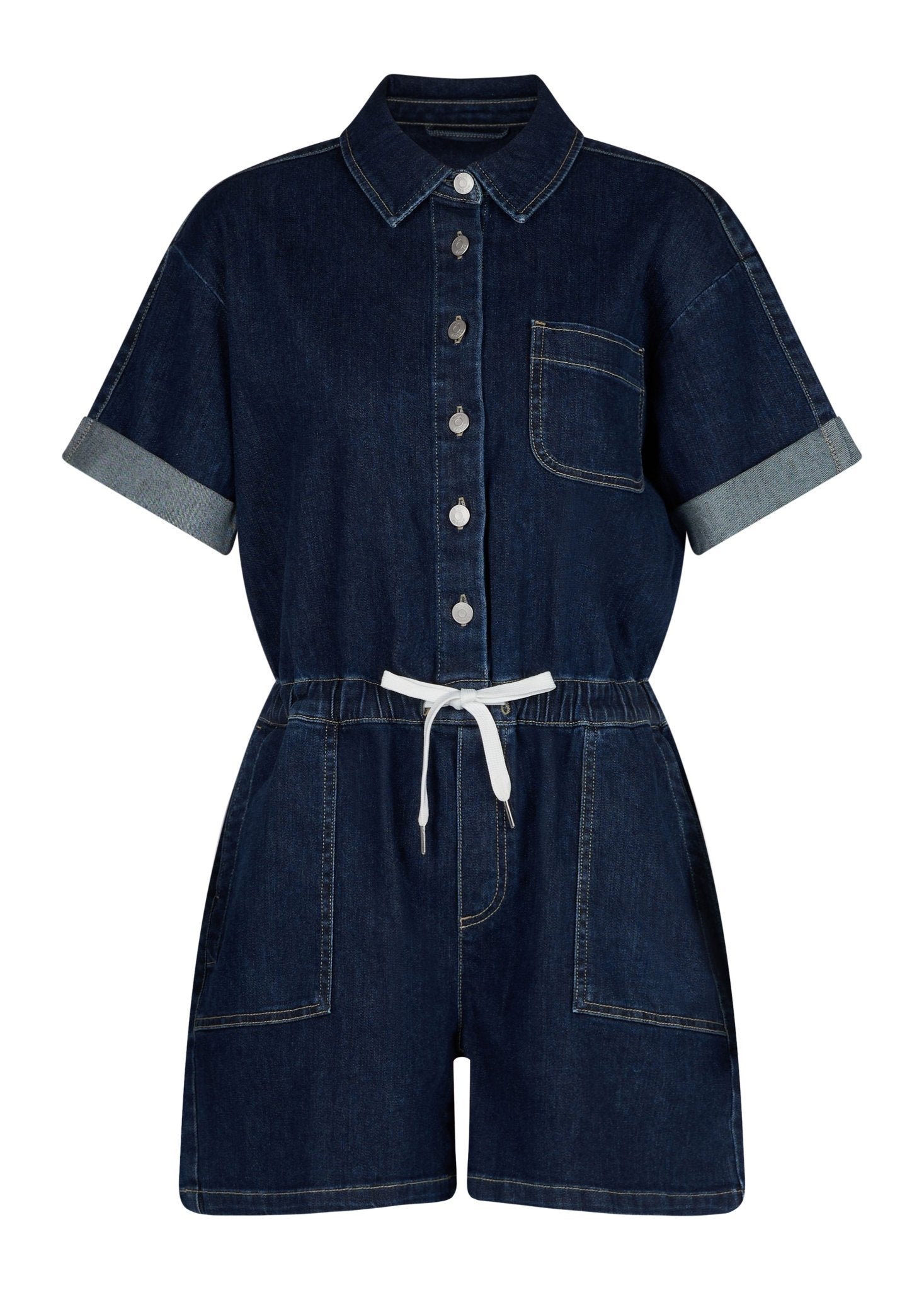SHORT ROMPER / BOTANICAL BLUE