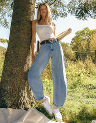 MALIA RELAXED JEANS / BLUE STEM