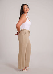 NORA BELTED LINEN TROUSERS / SAND DUNE