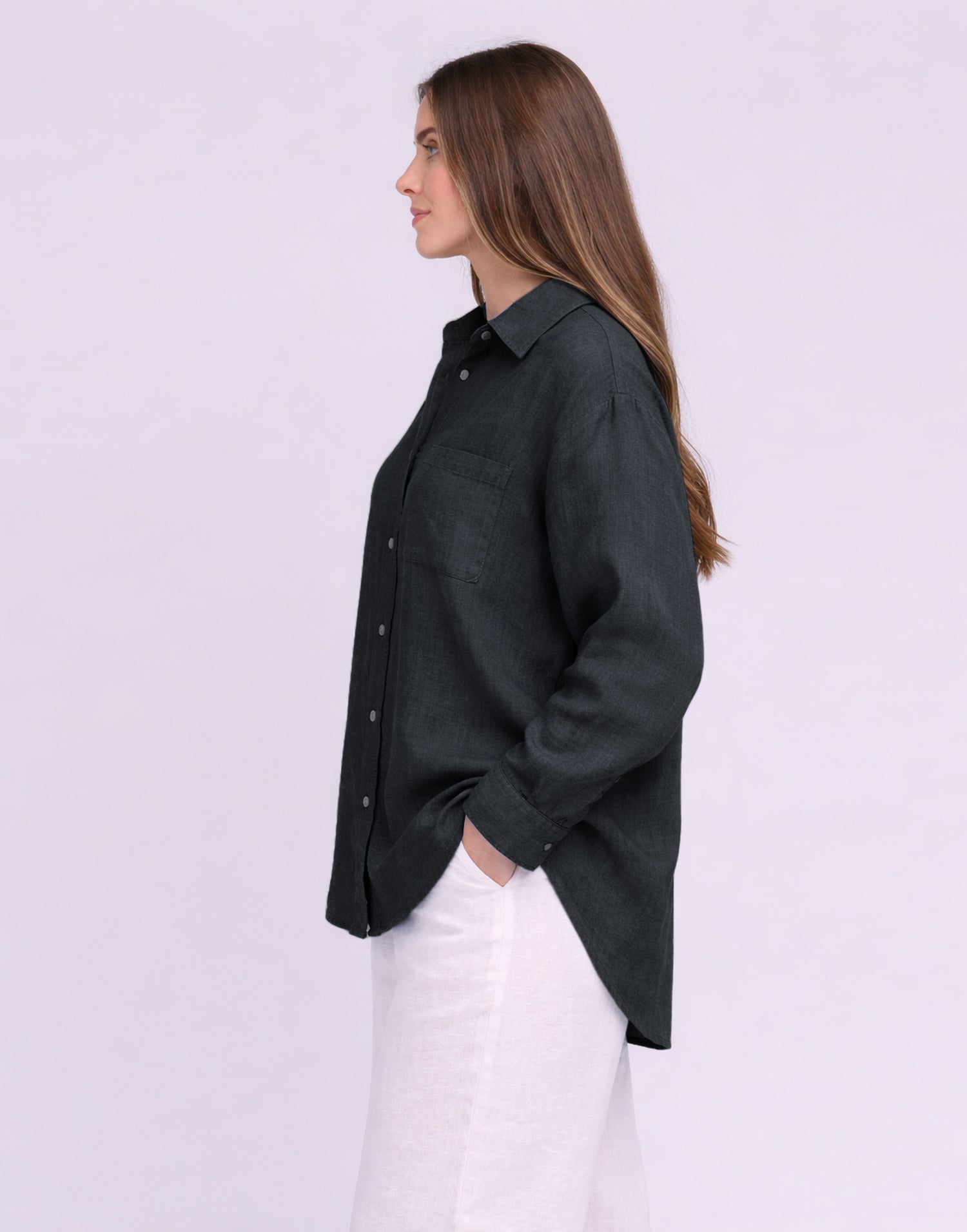 LINEN LONG SLEEVE SHIRT / ELENA