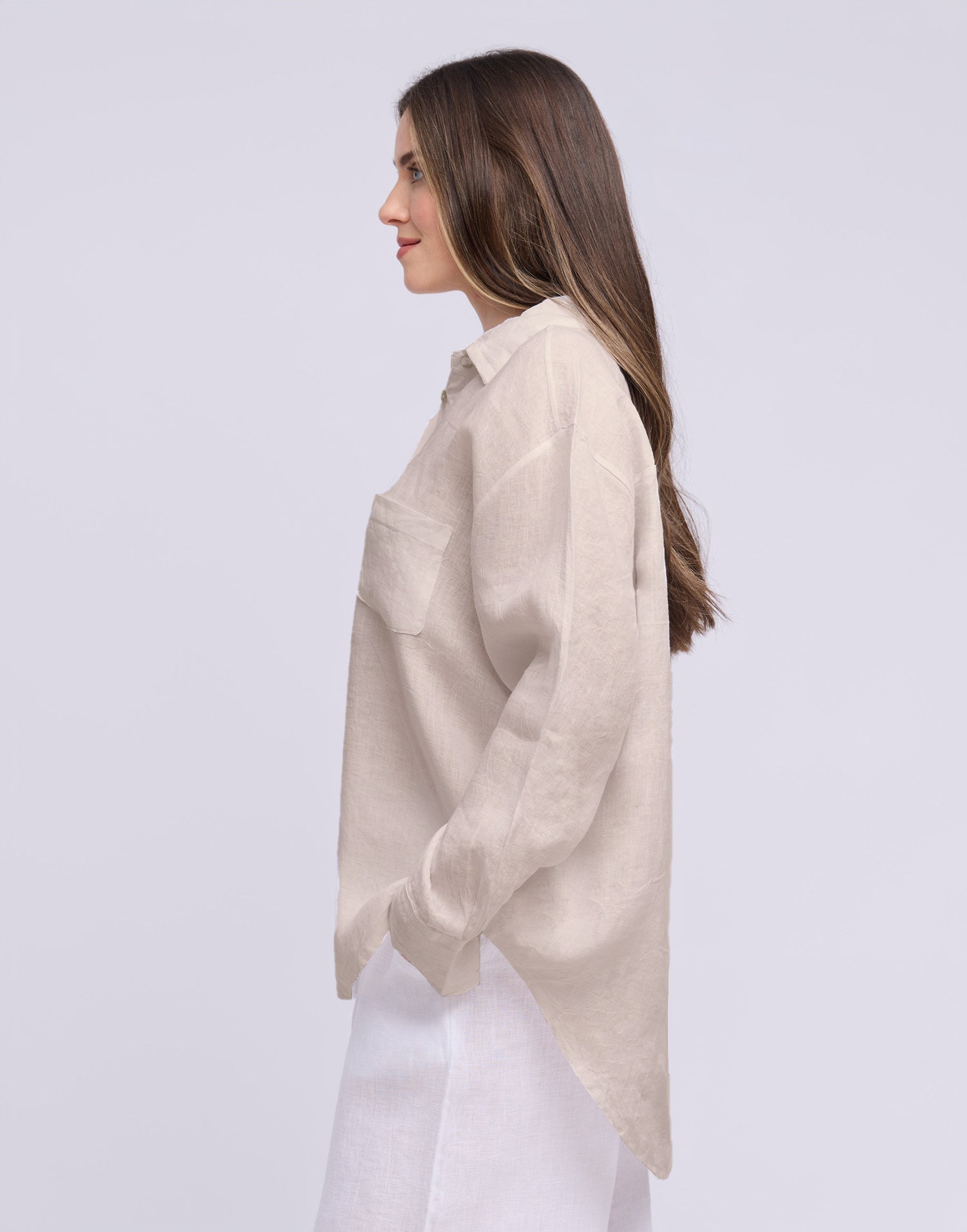 LINEN LONG SLEEVE SHIRT / ELENA