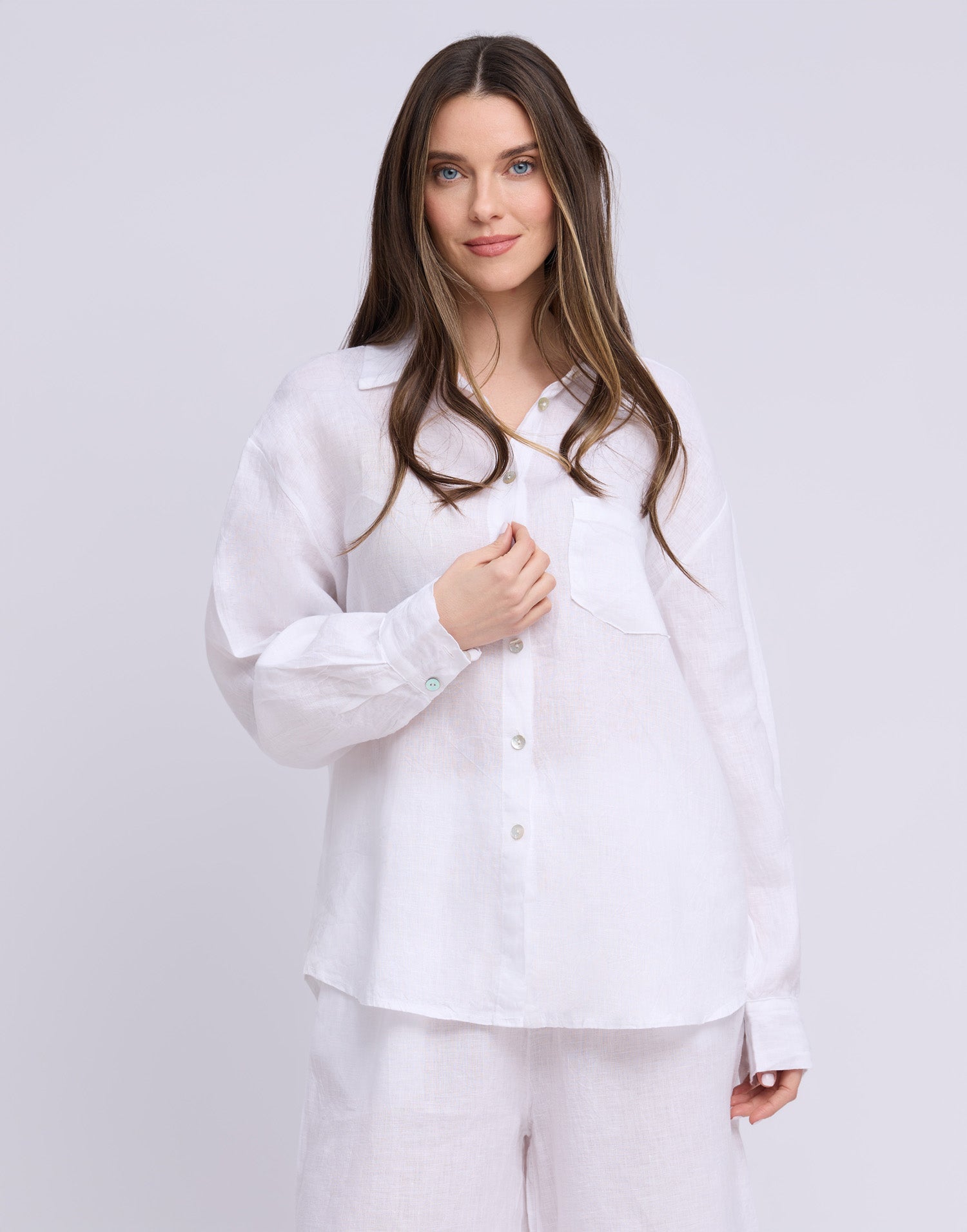 LINEN LONG SLEEVE SHIRT / ELENA