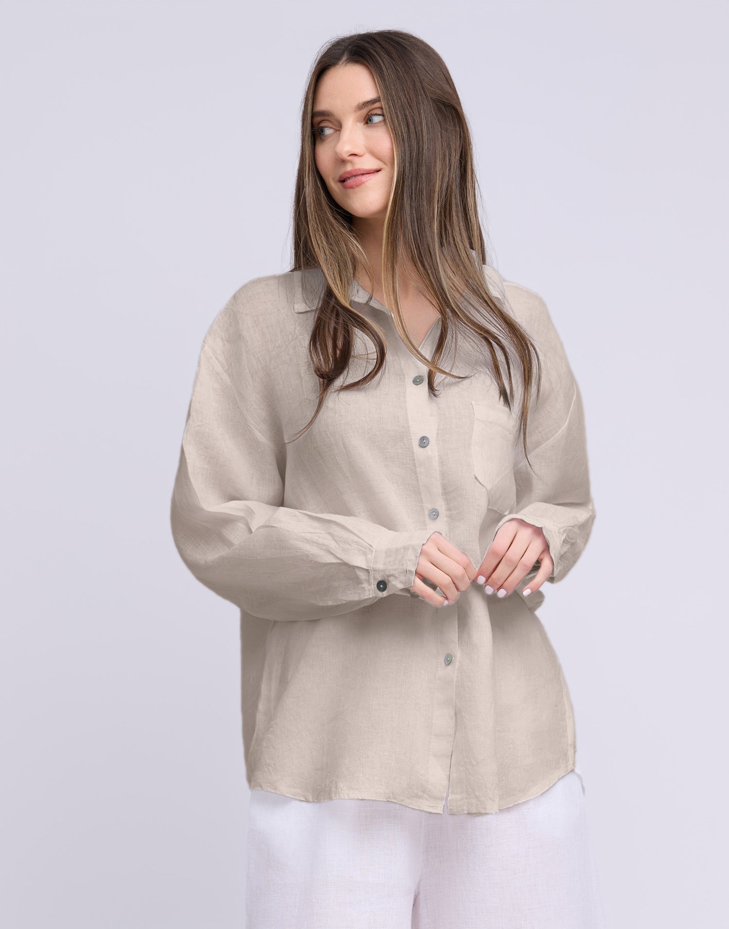 LINEN LONG SLEEVE SHIRT / ELENA