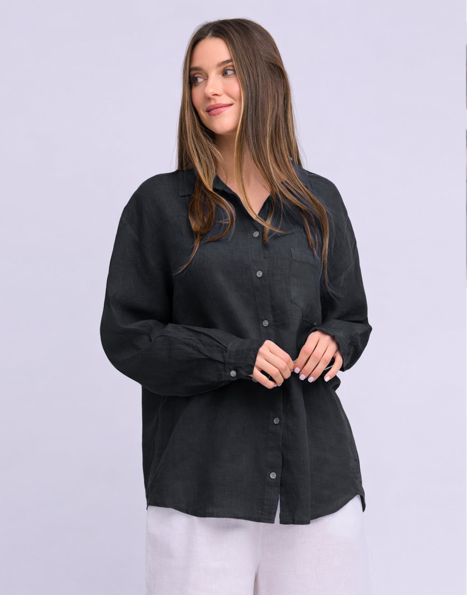 LINEN LONG SLEEVE SHIRT / ELENA