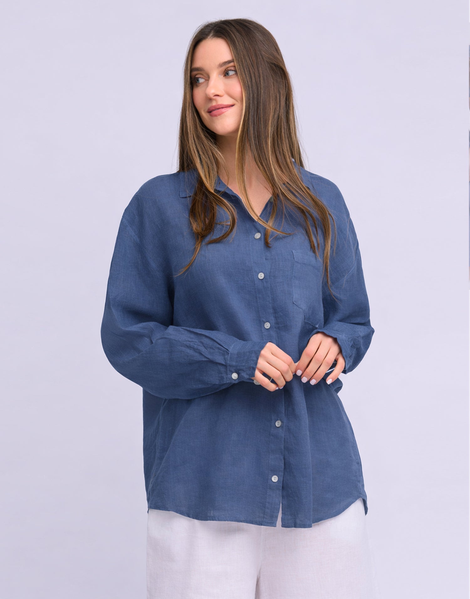 LINEN LONG SLEEVE SHIRT / ELENA