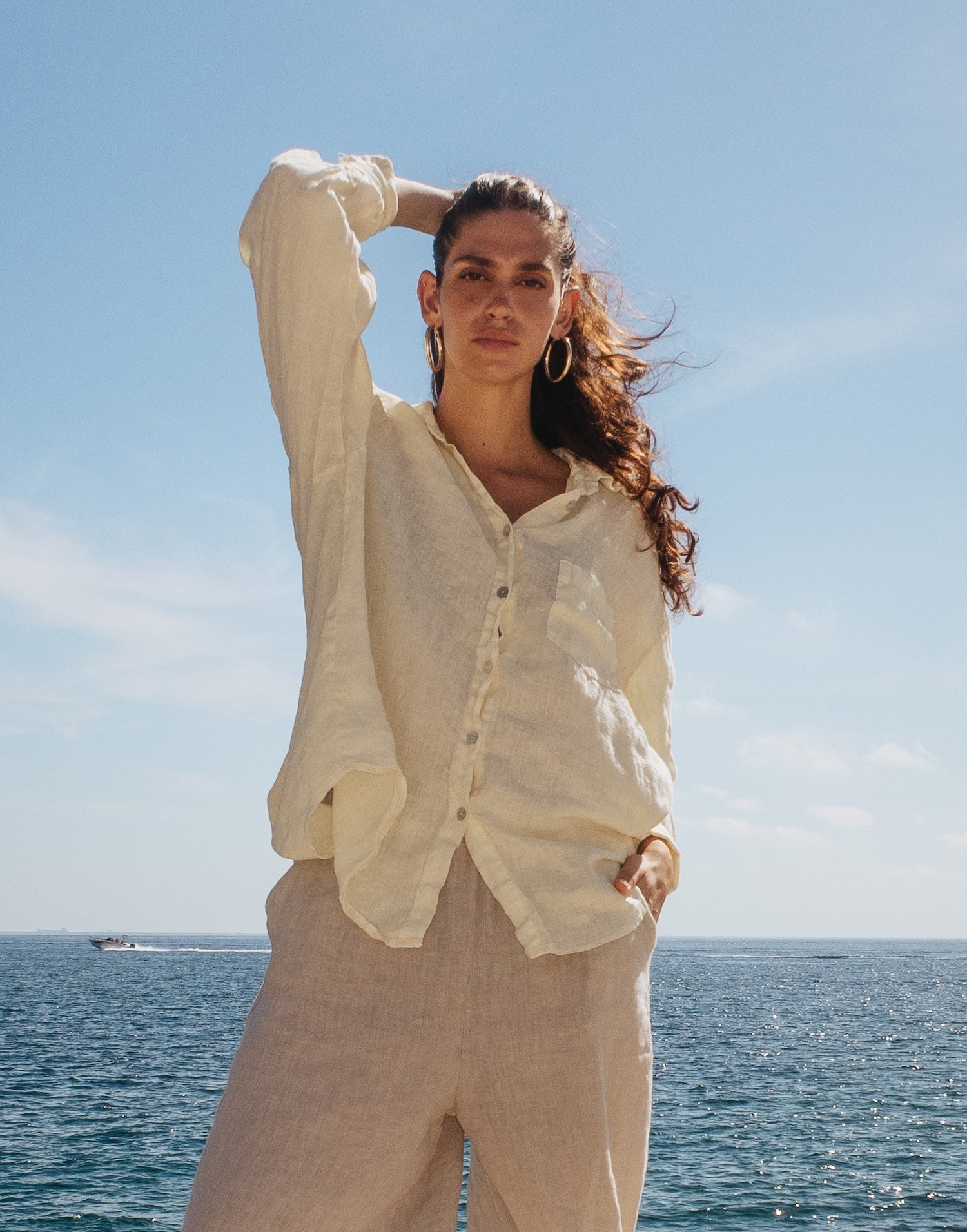 LINEN LONG SLEEVE SHIRT / ELENA