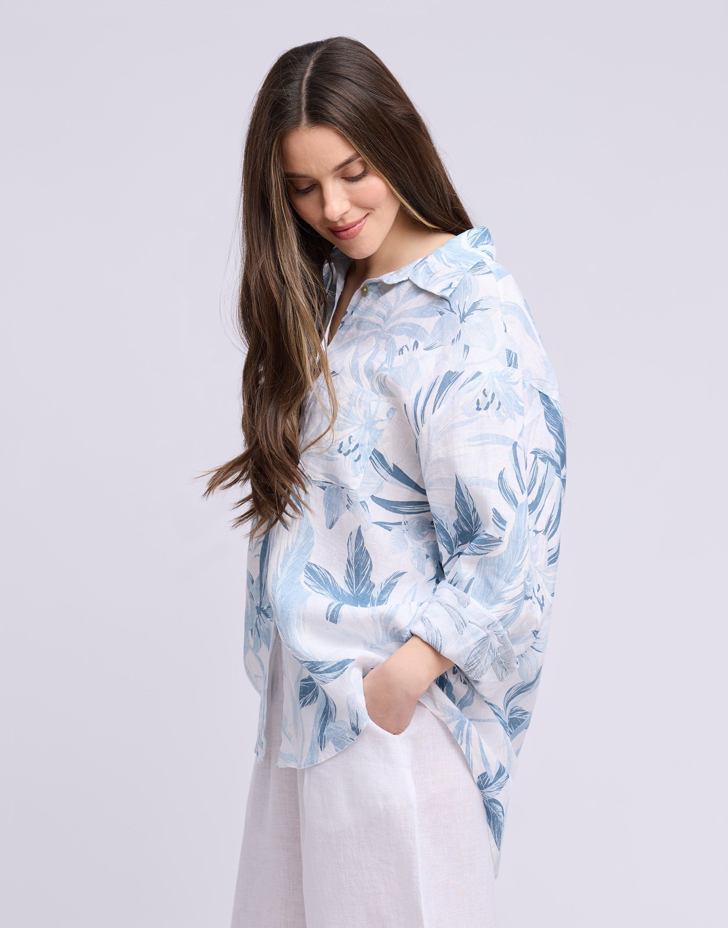 LINEN LONG SLEEVE SHIRT / ELENA