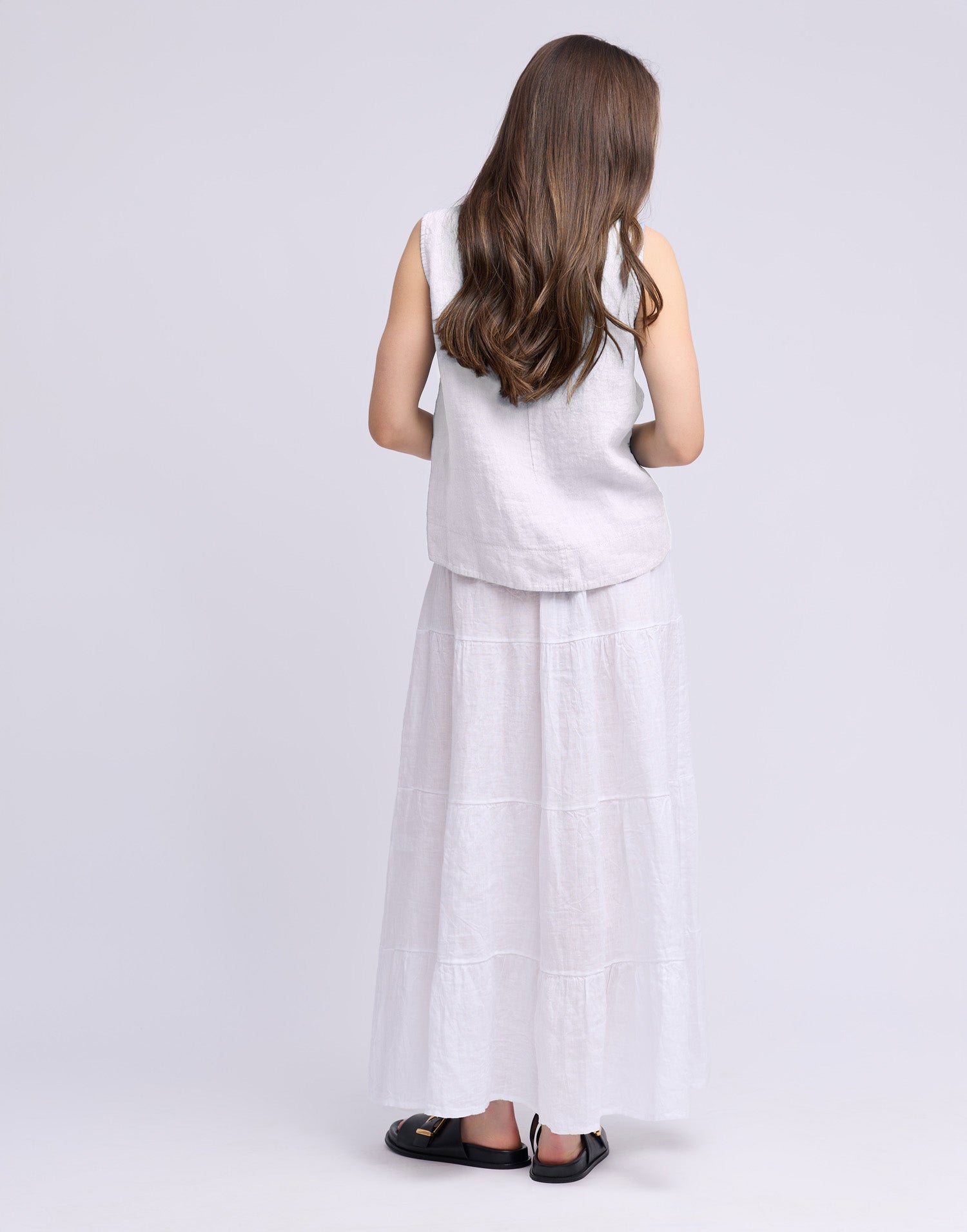 LINEN ROUND NECK TANK TOP / FRANCESCA