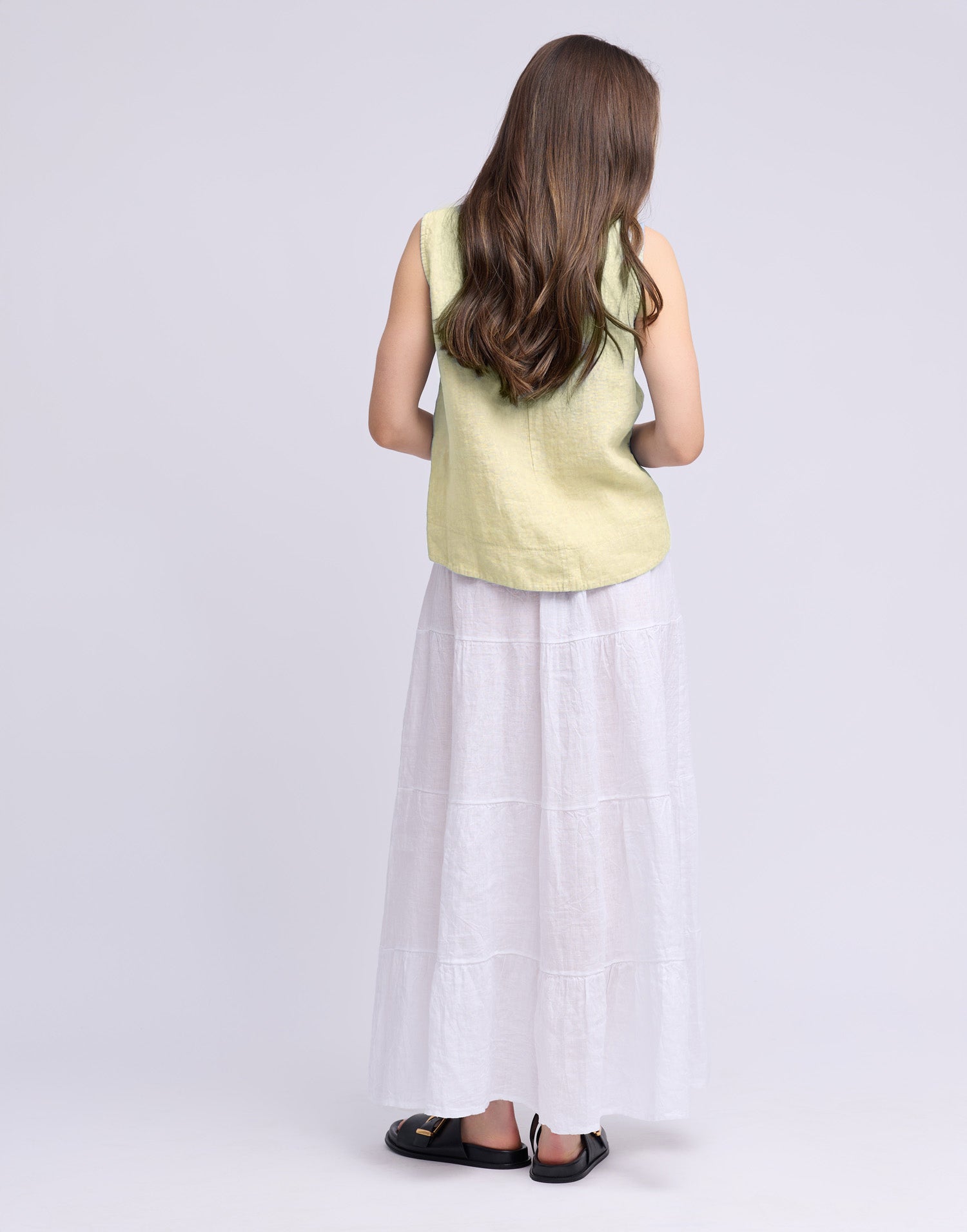 LINEN ROUND NECK TANK TOP / FRANCESCA