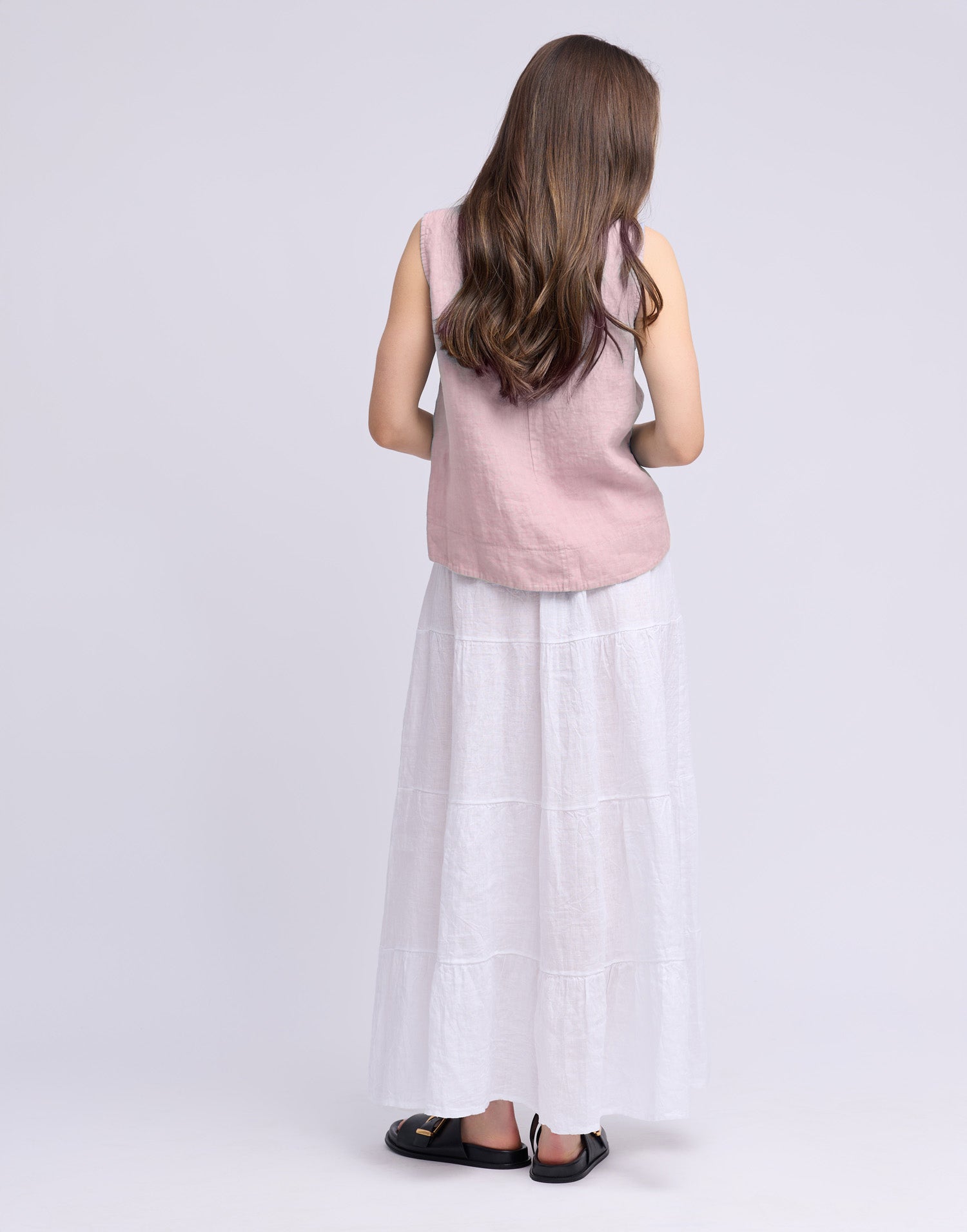 LINEN ROUND NECK TANK TOP / FRANCESCA