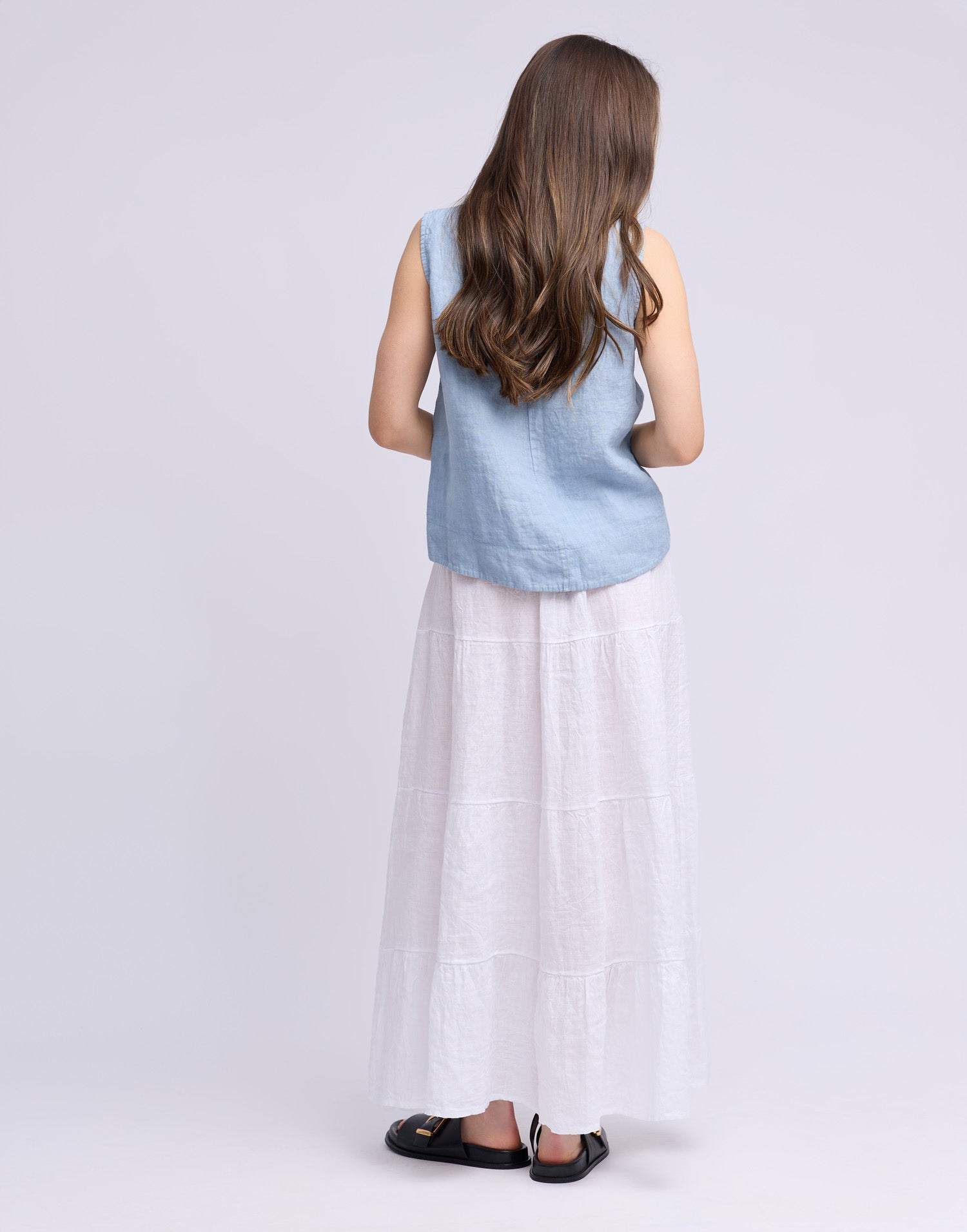 LINEN ROUND NECK TANK TOP / FRANCESCA