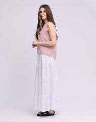 LINEN ROUND NECK TANK TOP / FRANCESCA