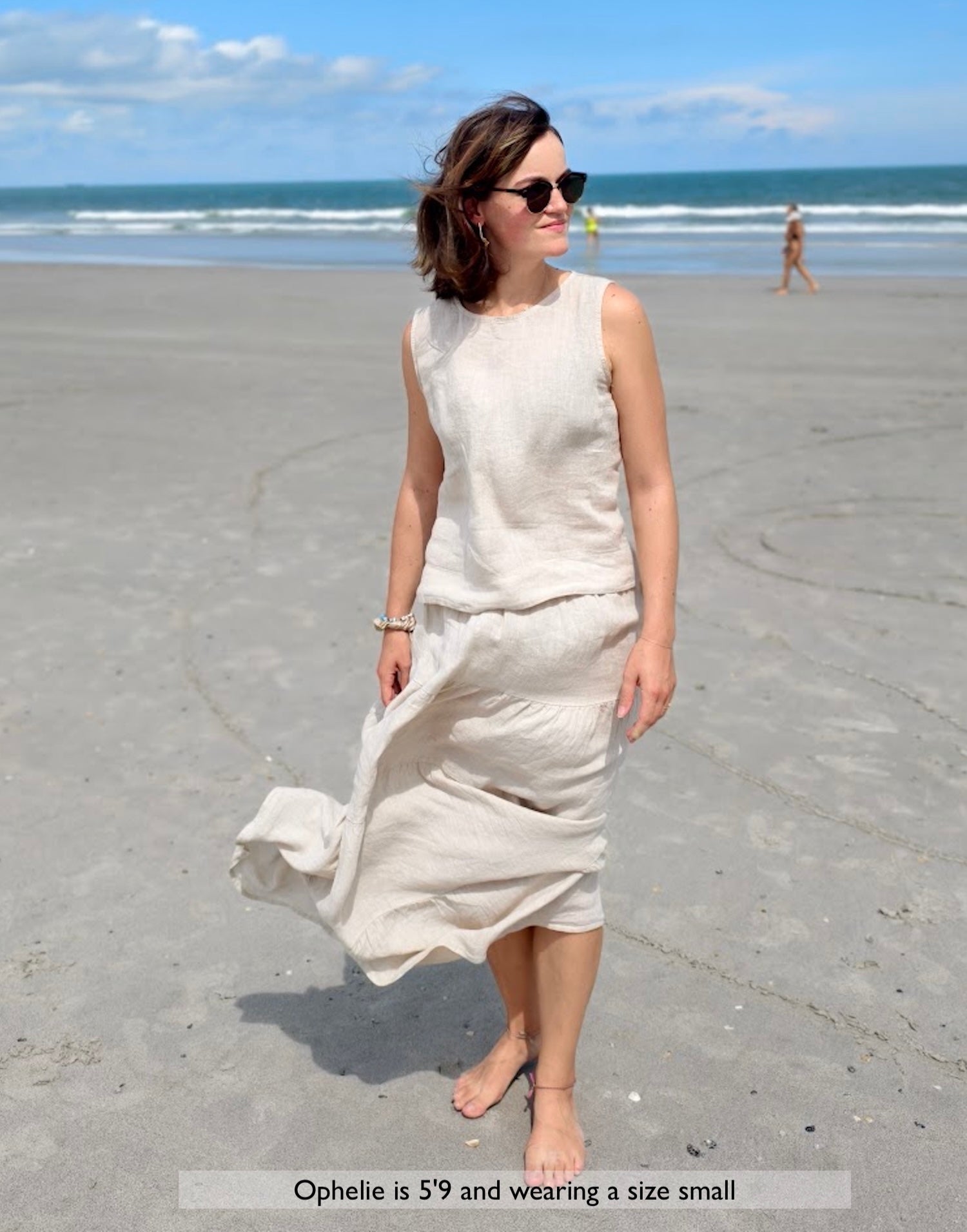 LINEN ROUND NECK TANK TOP / FRANCESCA