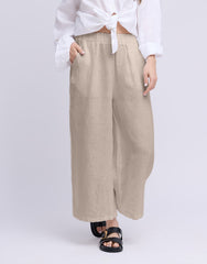 CROPPED WIDE LEG LINEN TROUSERS / SOFIA